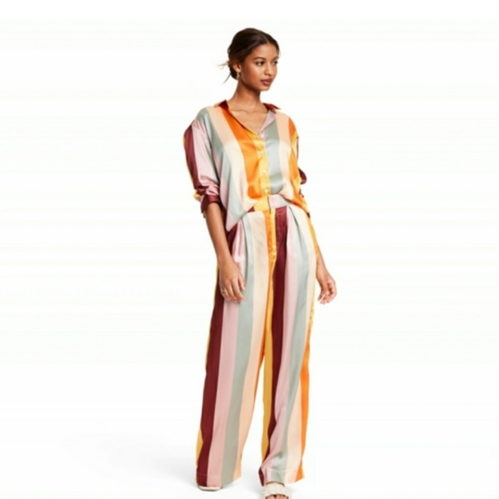Fe Noel Vibrant Striped Wide Leg Pants
